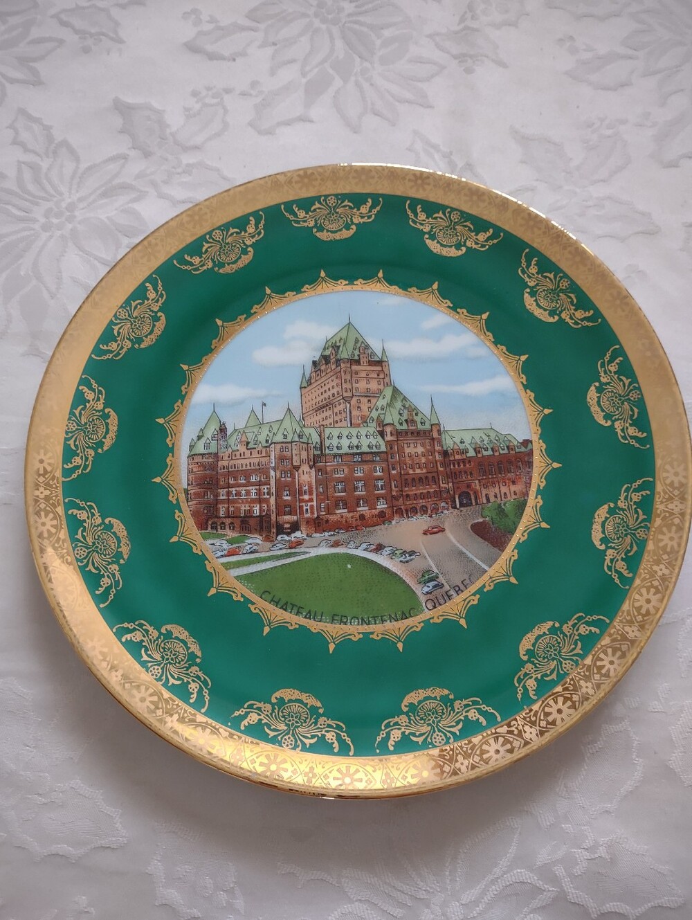 22 Karat Gold Trim Art Porcelain Chateau Frontenac Quebec Made In Germany